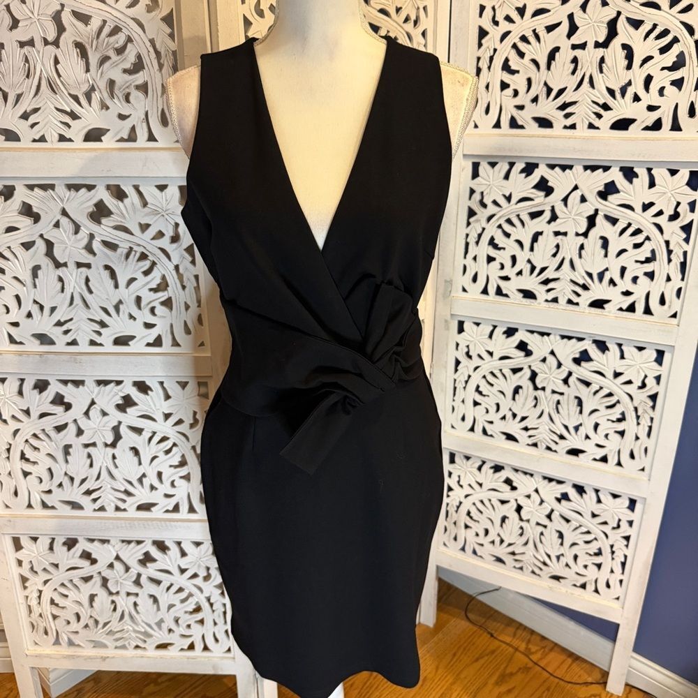 NWT Adelyn Rae Elegant Black Gathered Waist Dress Sz S